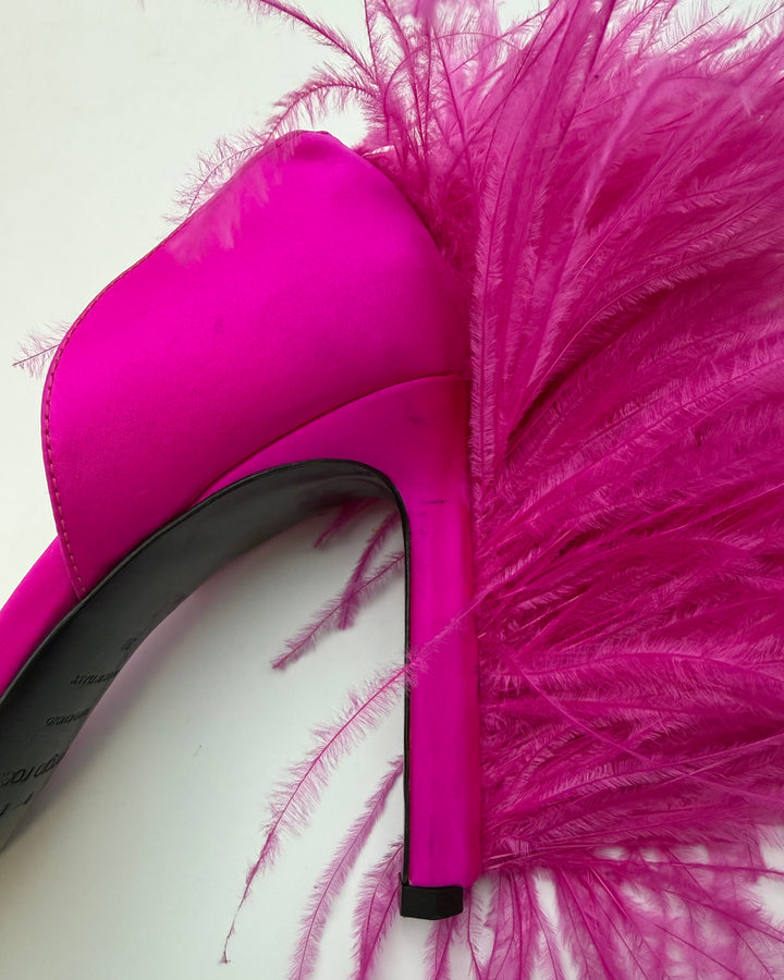 Hot Pink Feather Heels - Size 38 and 40