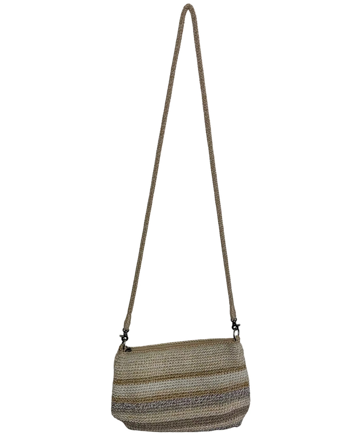 White & Beige Crochet Crossbody Bag