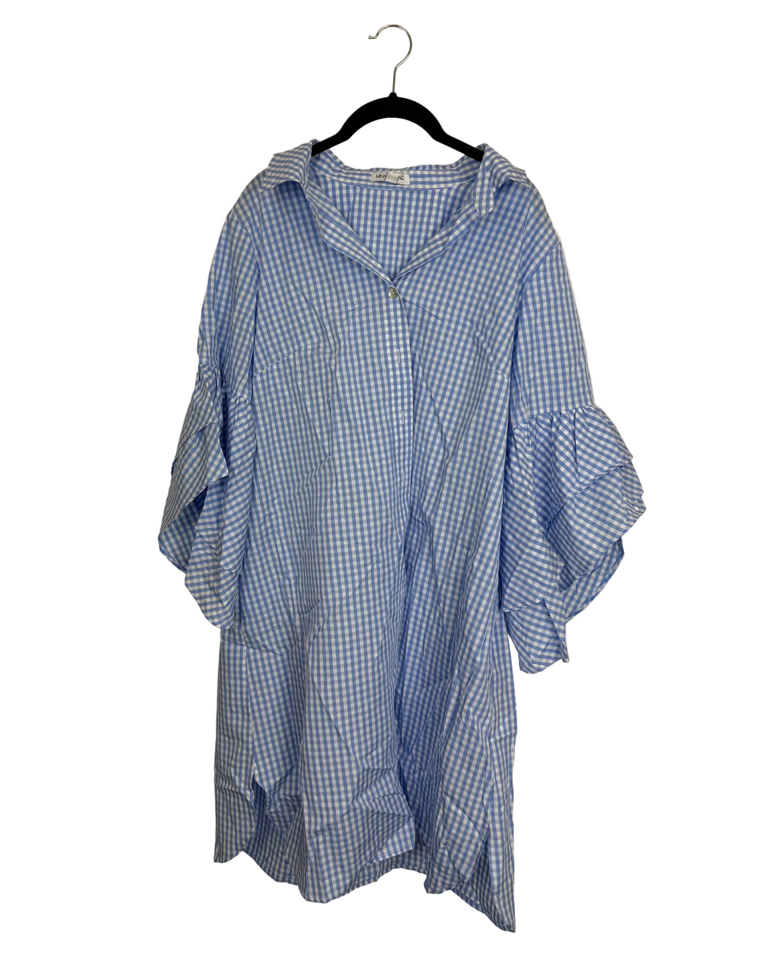 Light Blue & White Gingham Dress - Size 12