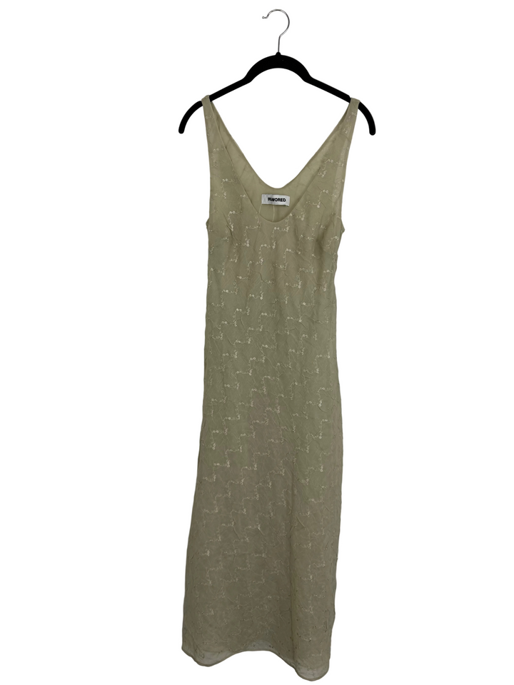 Sheer Floral Green Dress - Size 2/4