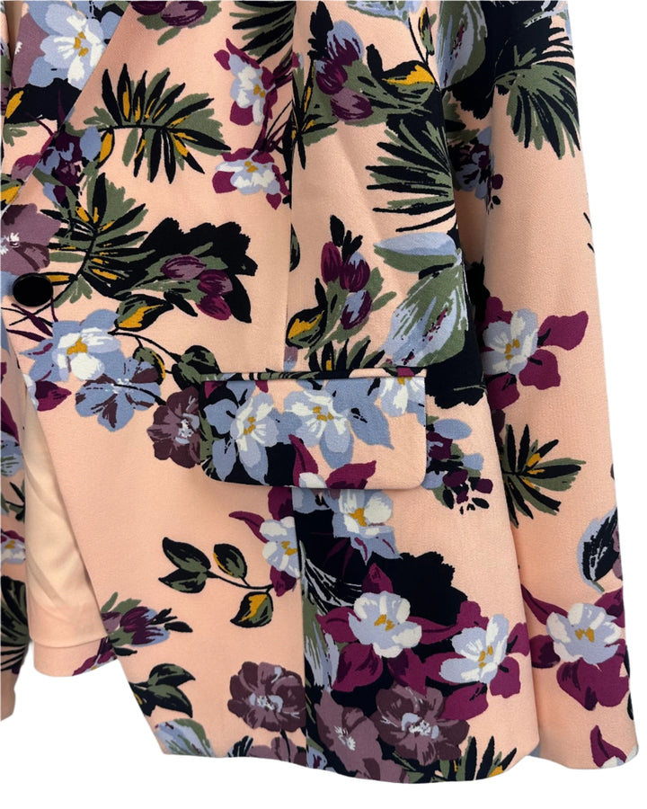 Peach Floral Print Blazer - Size 2X
