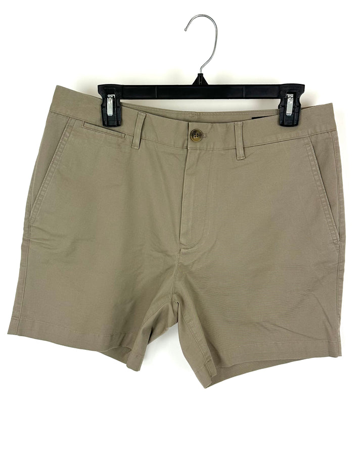 MENS Taupe Shorts - 32 Waist - Slim 5" Inseam