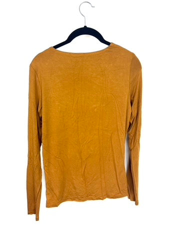 Mustard Yellow V-Neck Top – Size 2/4