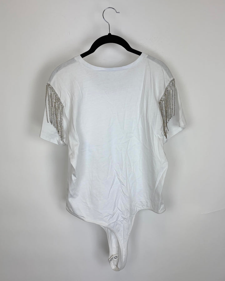 White Short Sleeve Bodysuit - Size 4/6