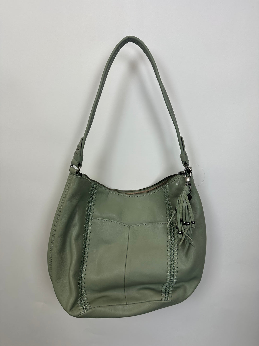 Pistachio Green Leather Slouch Bag