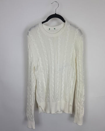 Ivory Cable Knit Sweater - Size 8/10