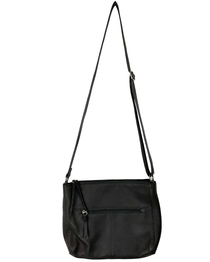 Stone Gray Leather Crossbody Bag