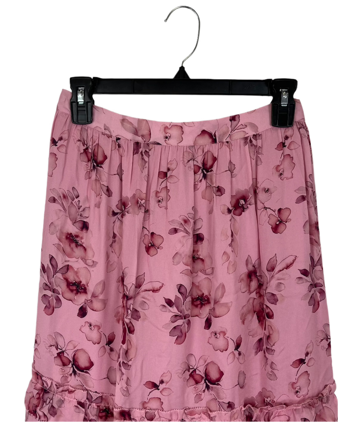 Pink Floral Maxi Skirt - Small