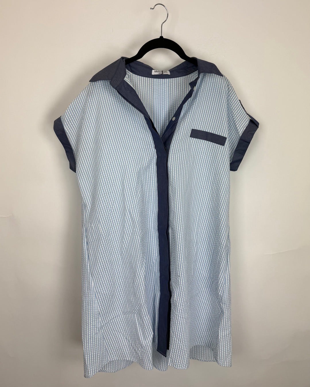 Blue Textured Tunic Dress - Size 4/6