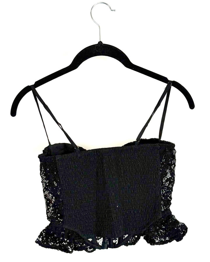 Midnight Black Corset with Shimmer Details - Size 0/2