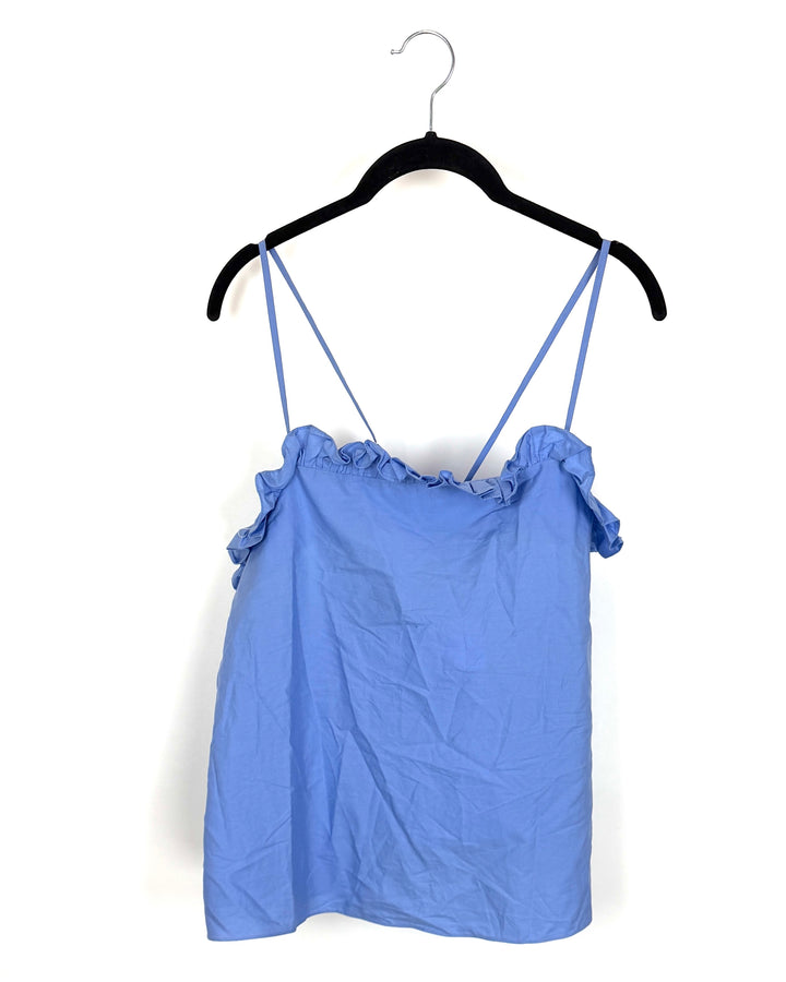 Light Blue Ruffle Top - Size 2/4