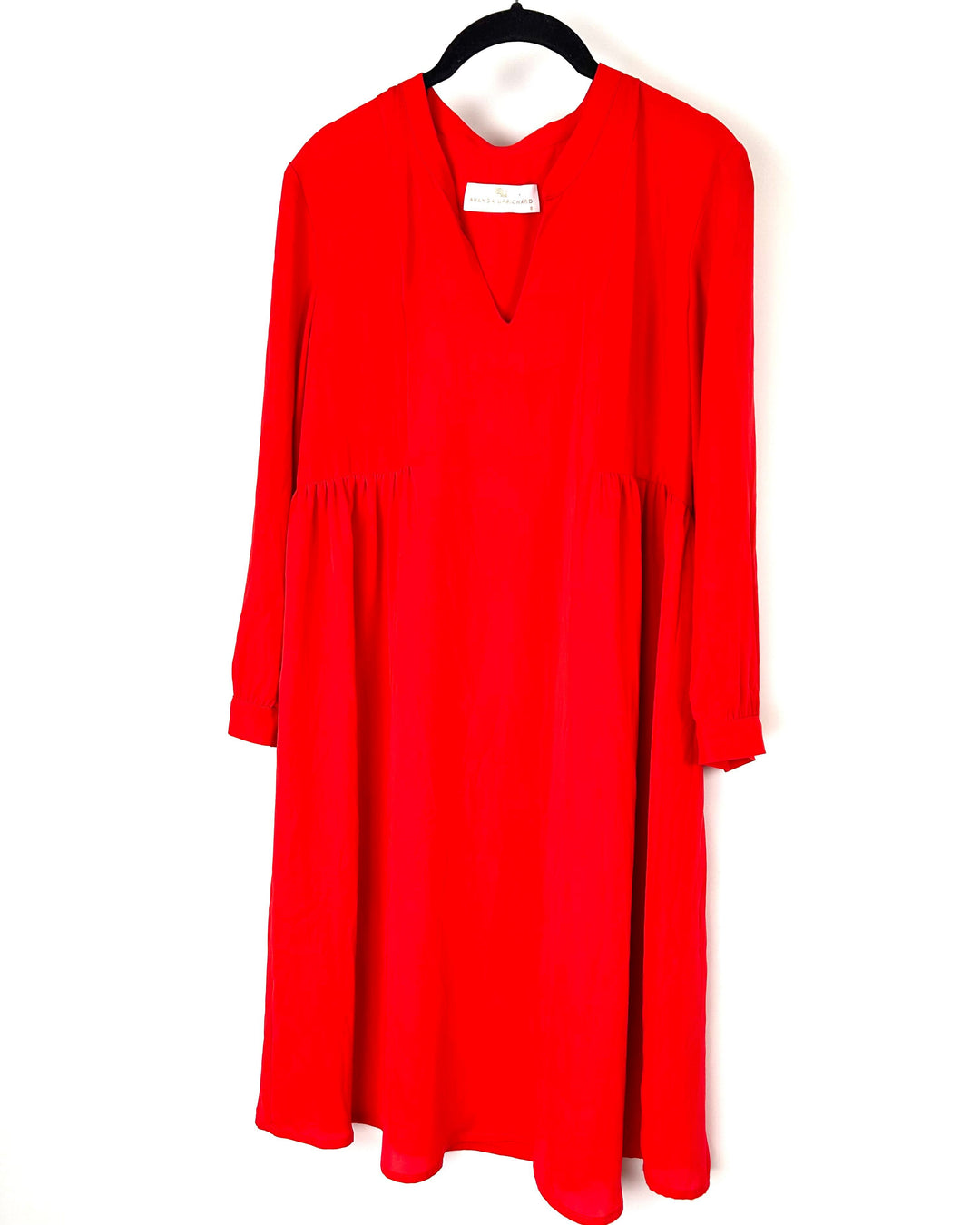 Red Long Sleeve Dress - Size 6-8