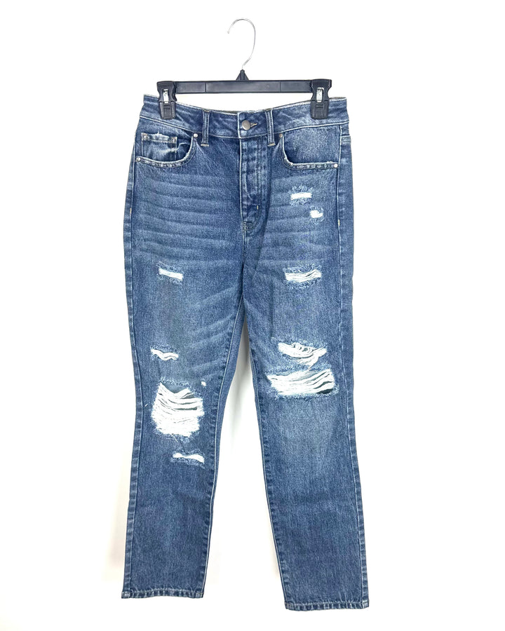 Medium Wash Distressed Jeans - Size 4/6
