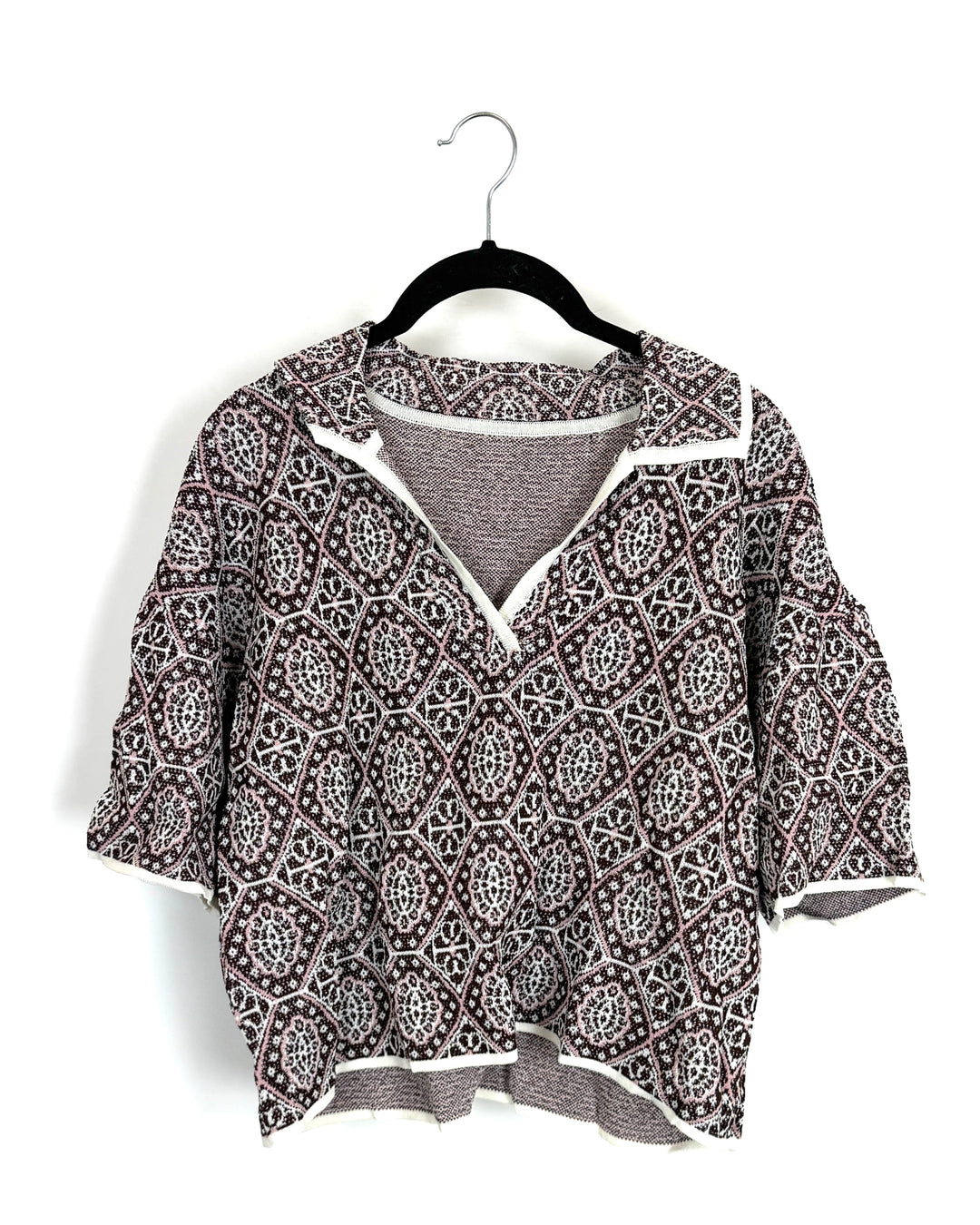 Abstract Short Sleeve Top - Size 8/10
