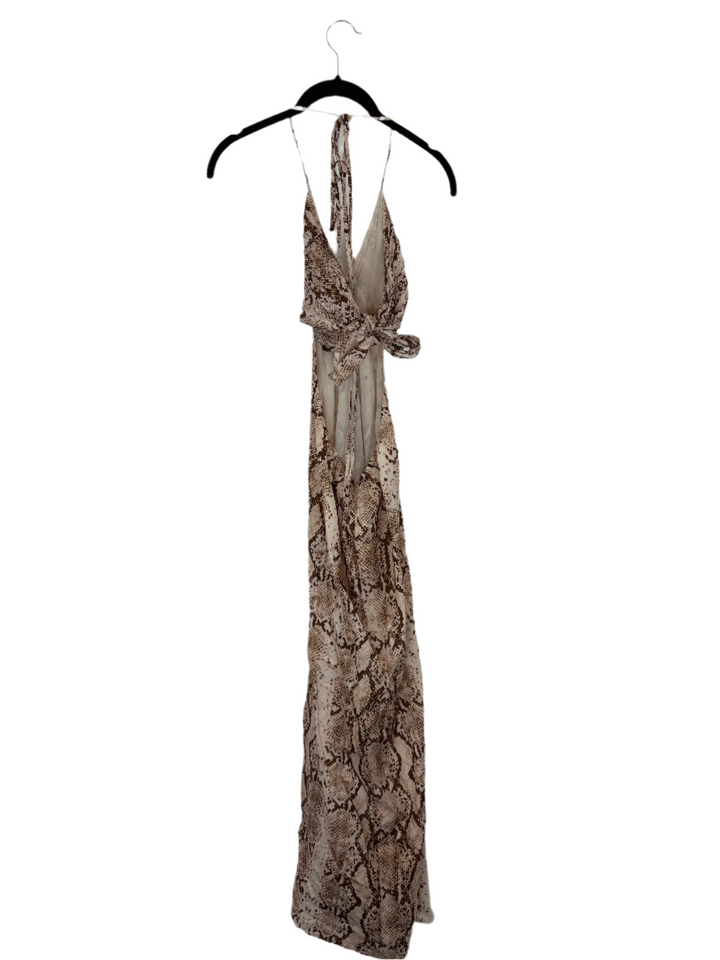 Brown and Cream Animal Print Dress - Size 0/2