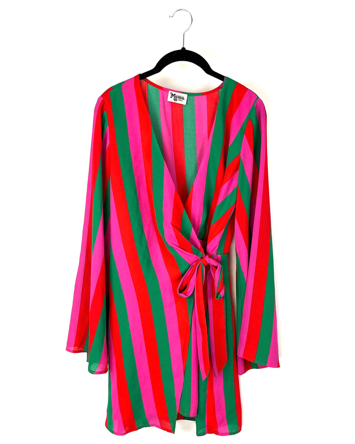 Long Sleeve Striped Dress - Size 2/4