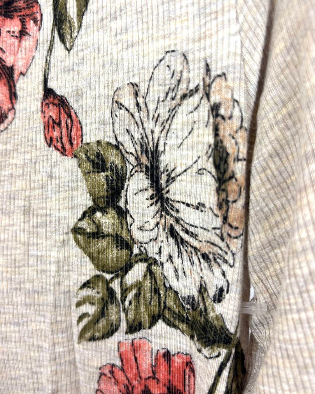 Beige Floral Print Cardigan - Size 2/4