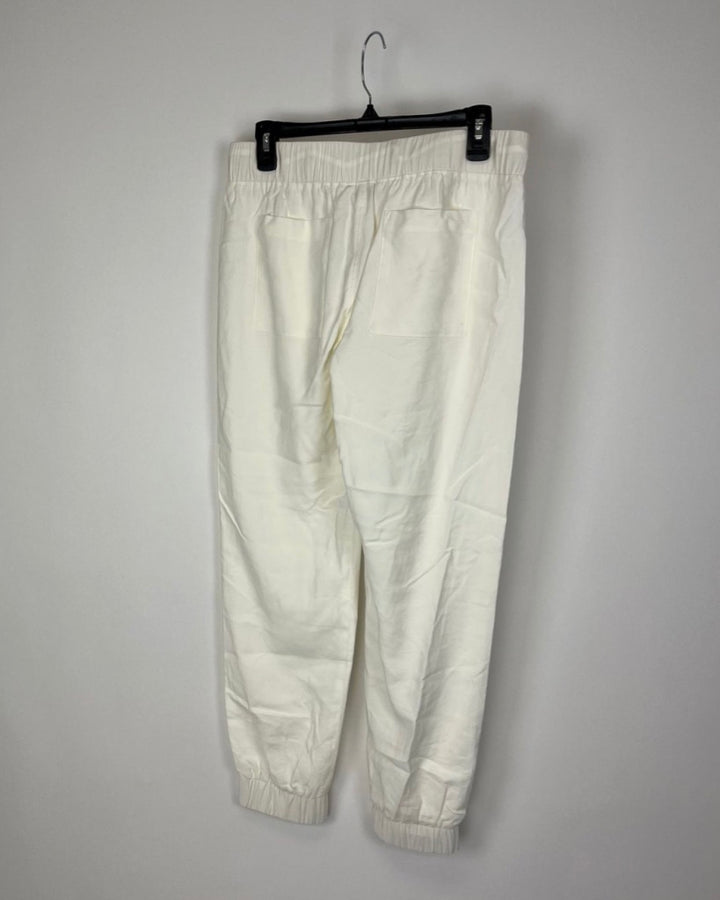 White Lightweight Cargo Joggers - Small