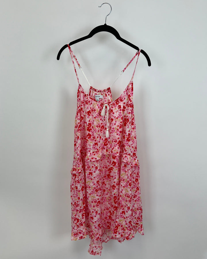 Pink and Red Floral Lounge Dress - Size 4/6