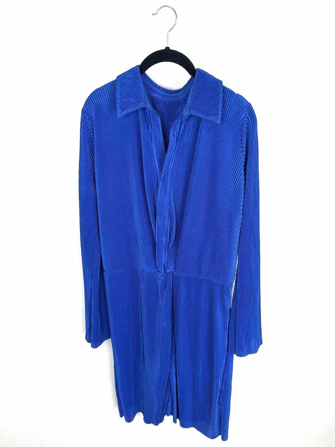 Blue Textured Long Sleeve Dress- Size 6/8
