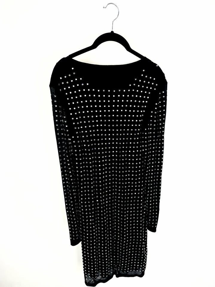 Black Long Sleeve Dress With Gemstones- Size 4/6