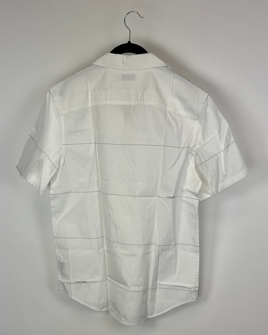 MENS Short Sleeve White Sport Shirt - Medium