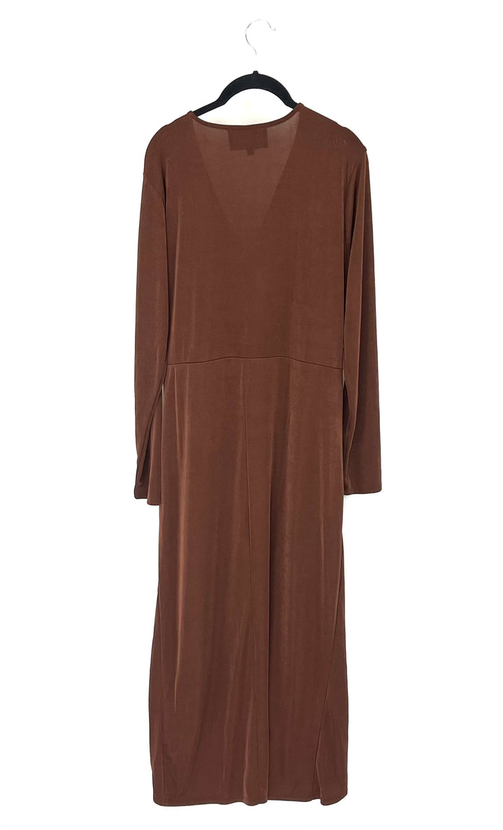 Brown Ruched Dress - 1X