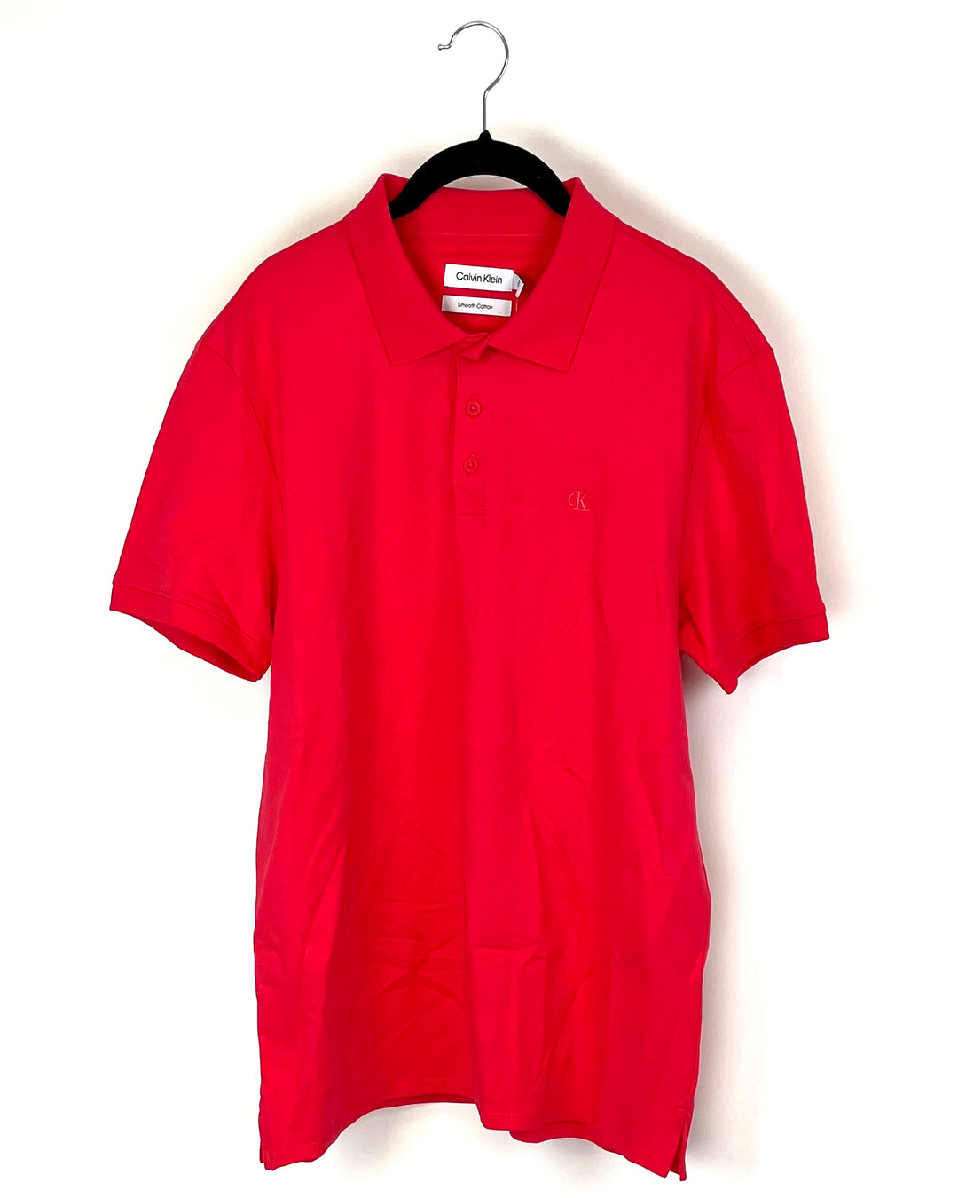 MENS Pink Short Sleeve Polo Shirt - Medium