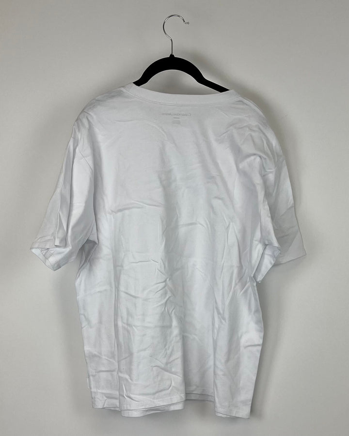 Short Sleeve White T-Shirt with Pocket - Small