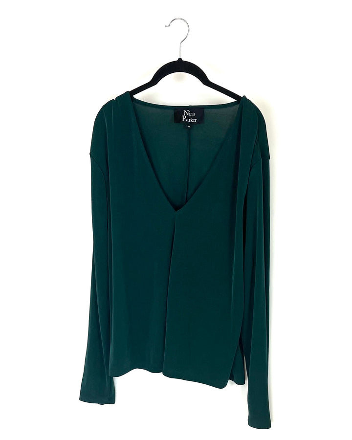 Green Long Sleeve Blouse - 3X