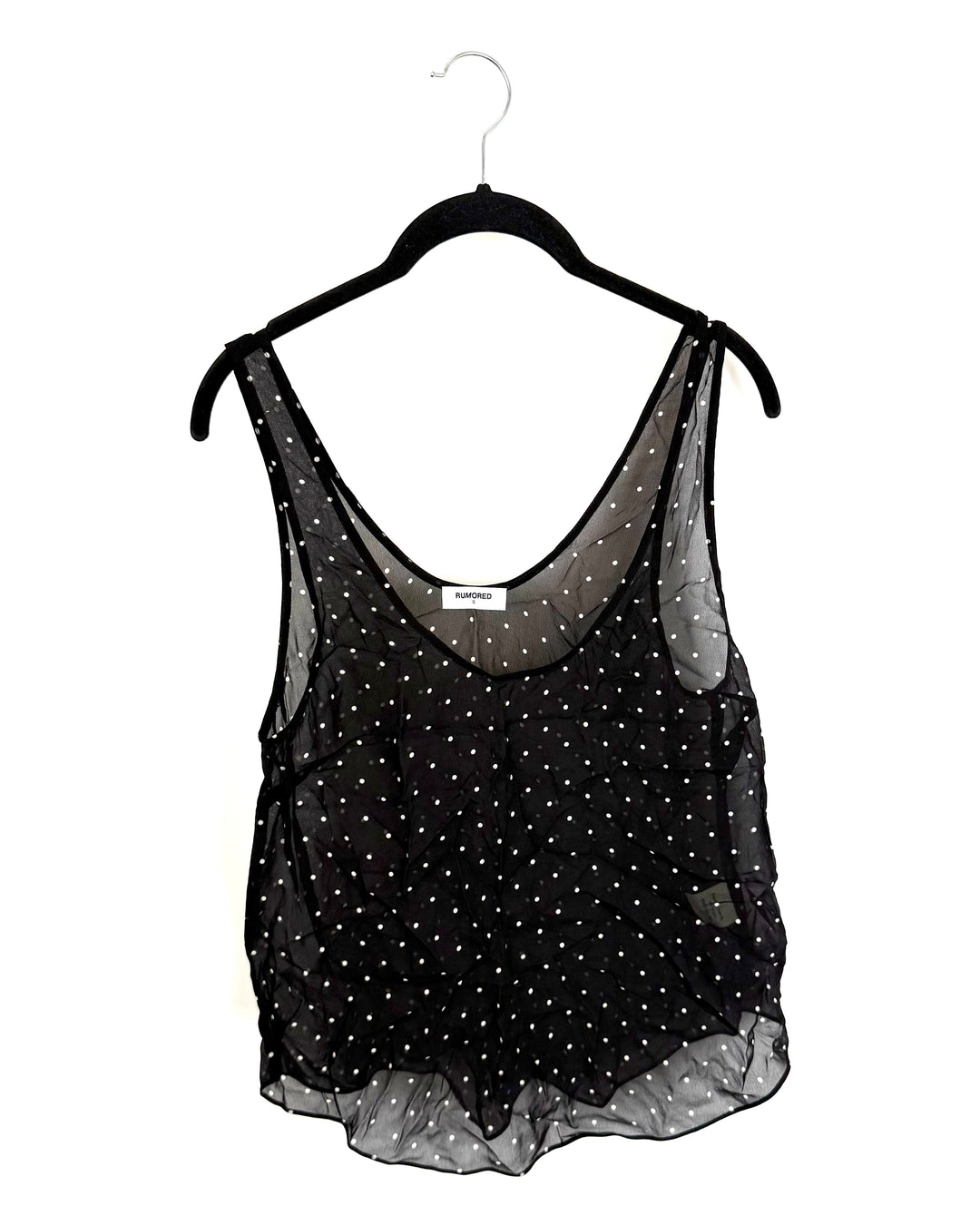 Black and White Polka Dot Sheer Tank - Size 0/2 and 2/4