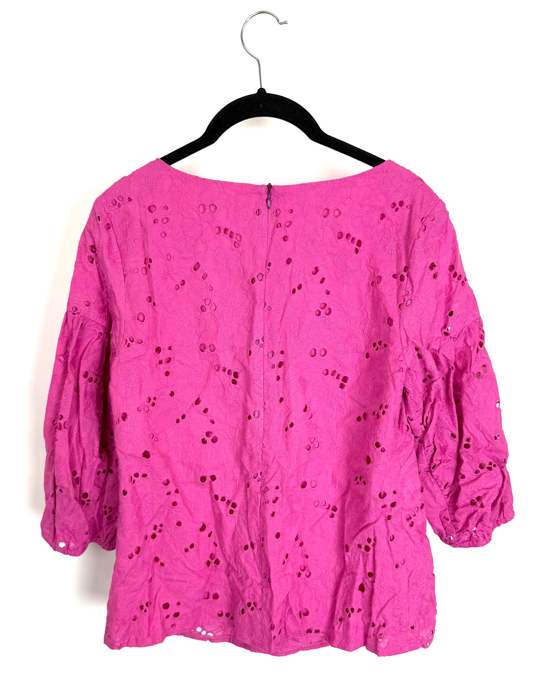 Magenta Pink Eyelet Lace Top - Size 6/8