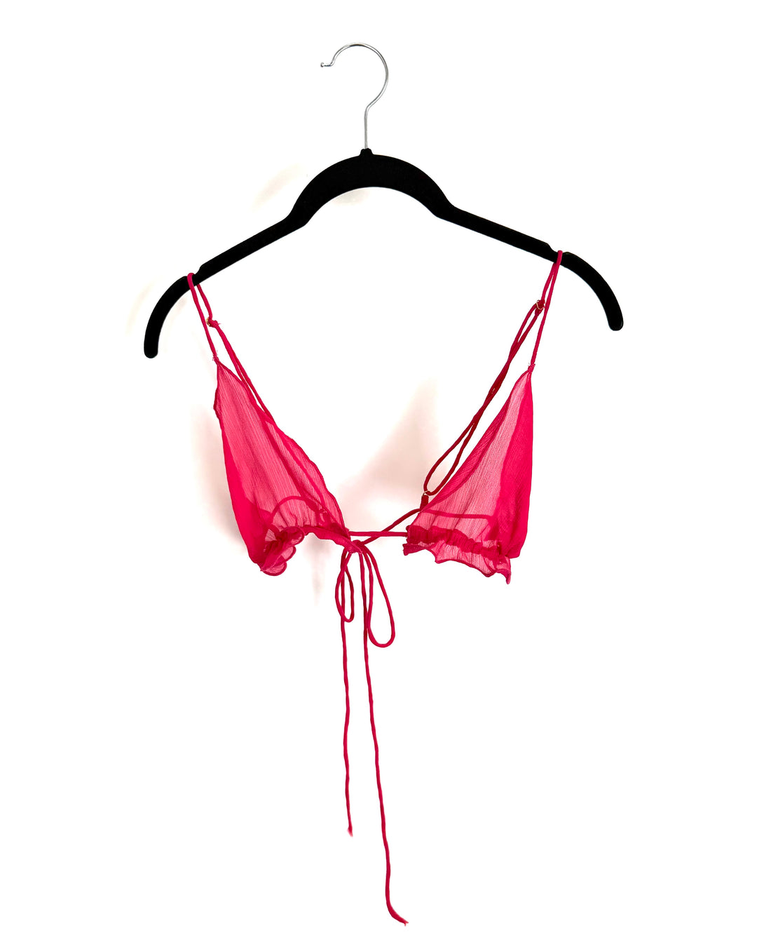 Magenta Ruffle Sheer Bralette Top - Size 00/0 and 0/2