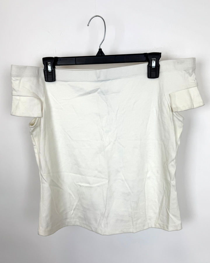 Ivory White Boatneck Crop Top - Size 6/8