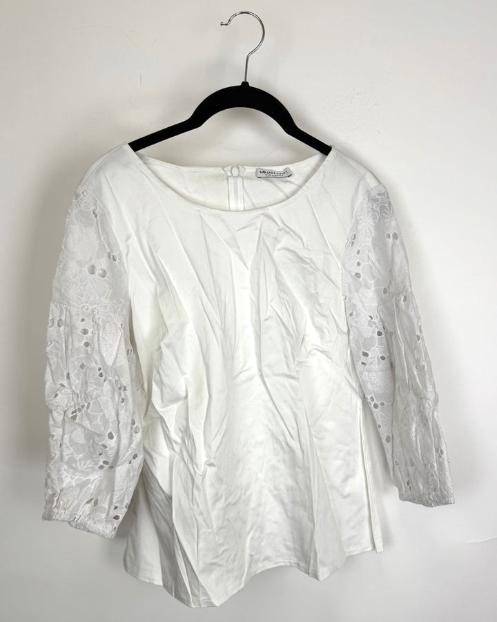 White Eyelet Lace Top - Size 6/8