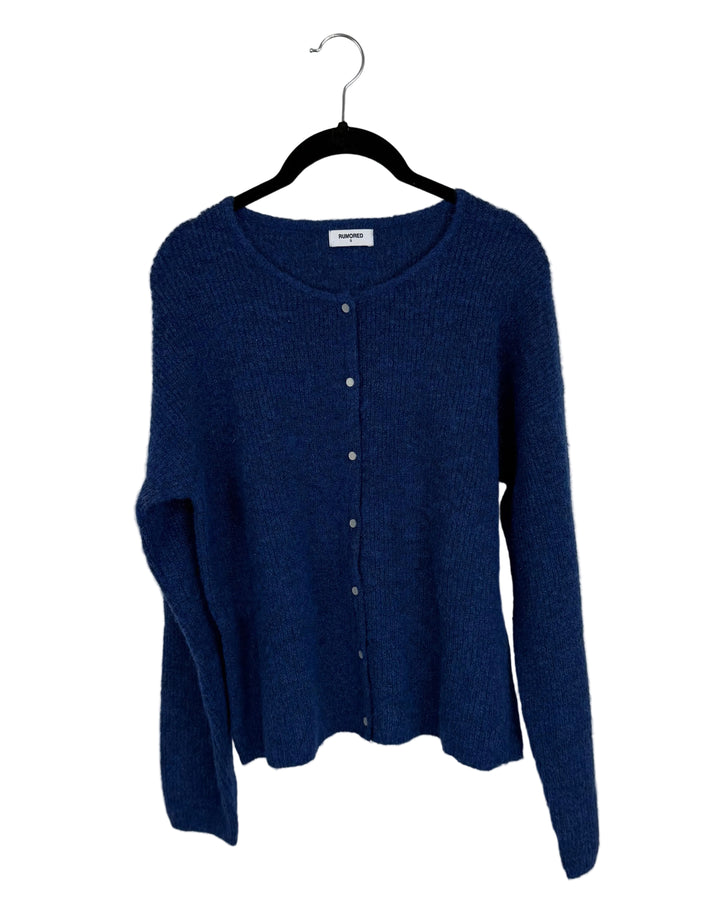 Deep Blue Knit Button Down Cardigan - Size 4/6