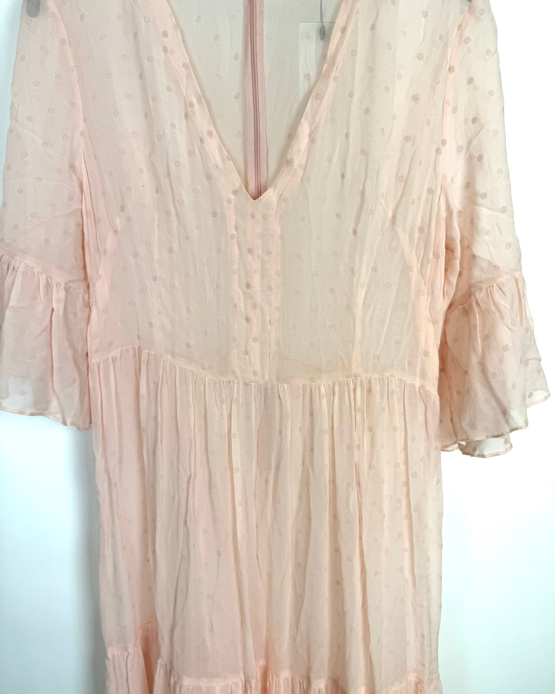 Pastel Pink Sheer Overlay Dress - Size 4/6
