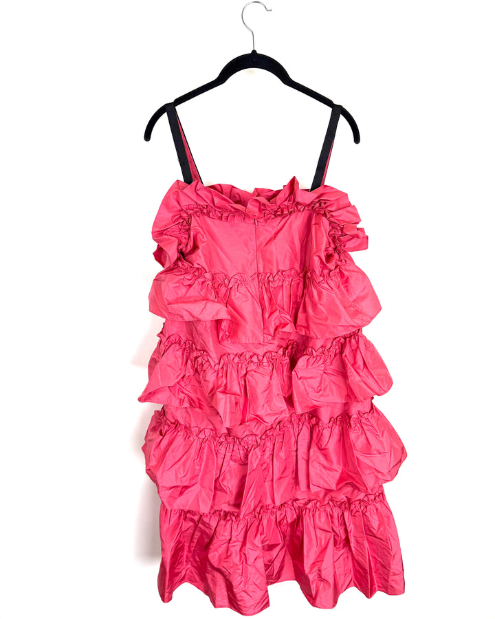 Cherry Pink Tiered Ruffle Dress - Size 6/8