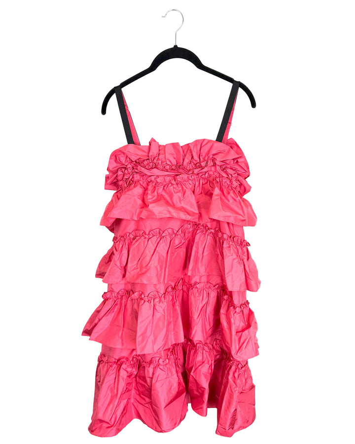 Cherry Pink Tiered Ruffle Dress - Size 6/8