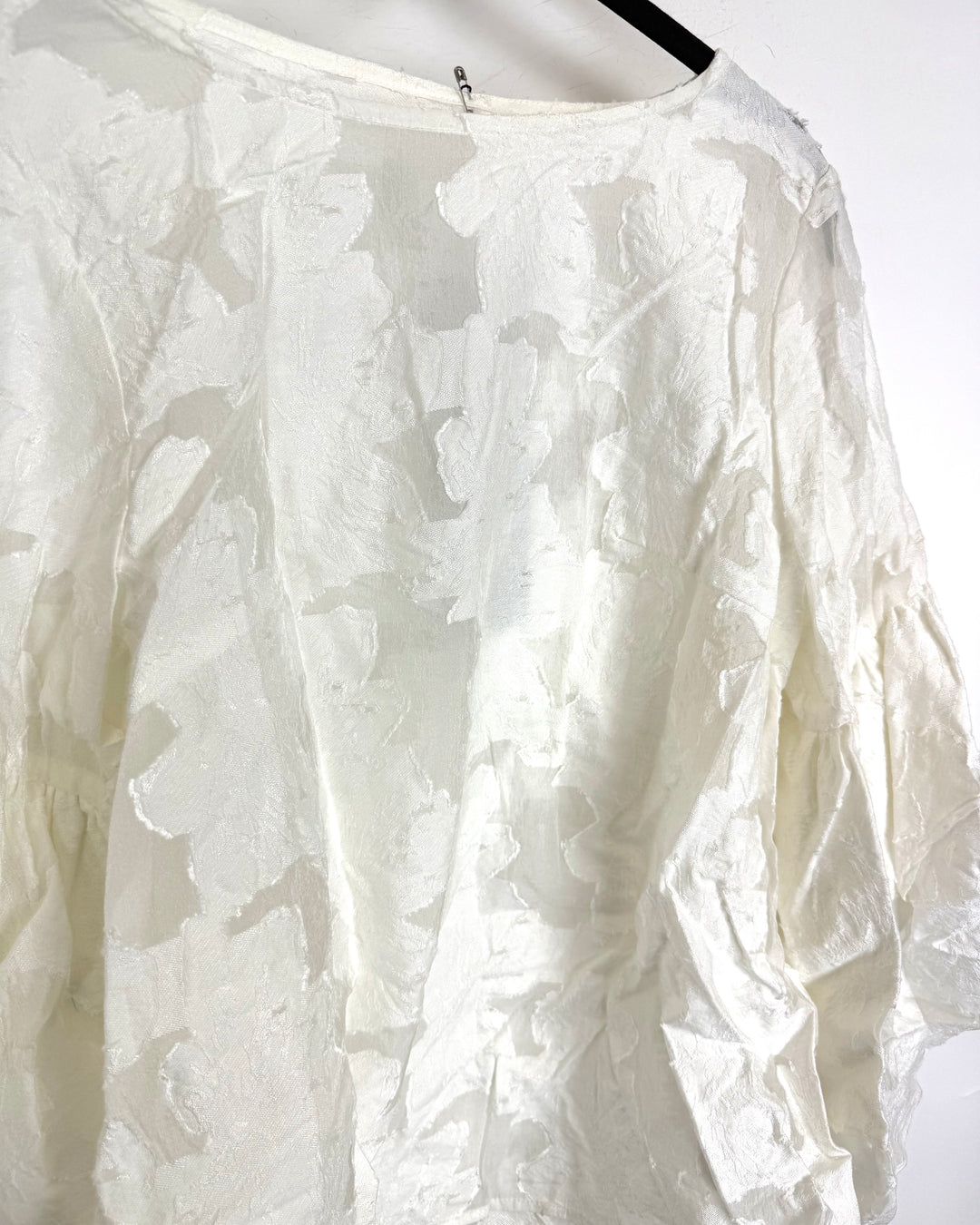 Cloud White Sheer Ruffle Blouse - Size 6/8
