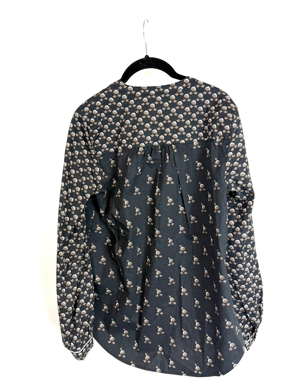 Black and Brown Floral Blouse - Size 6/8