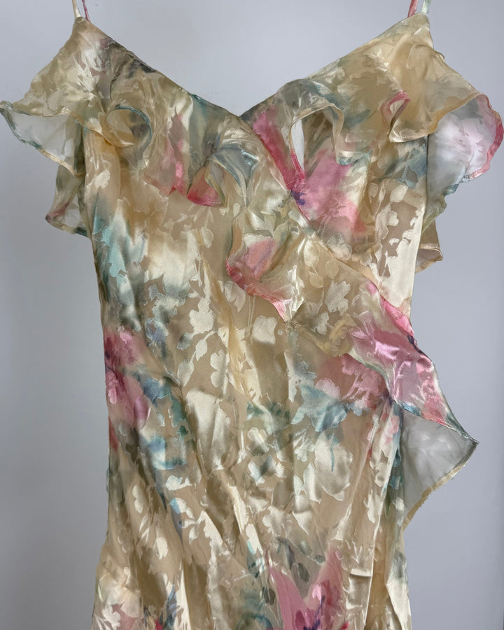 Whimsical Pastel Floral Dress - Size 0/2