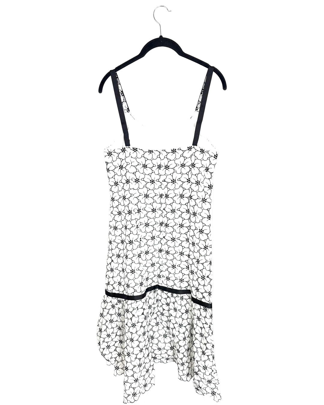 White Floral High-Low Shift Dress - Size 4/6