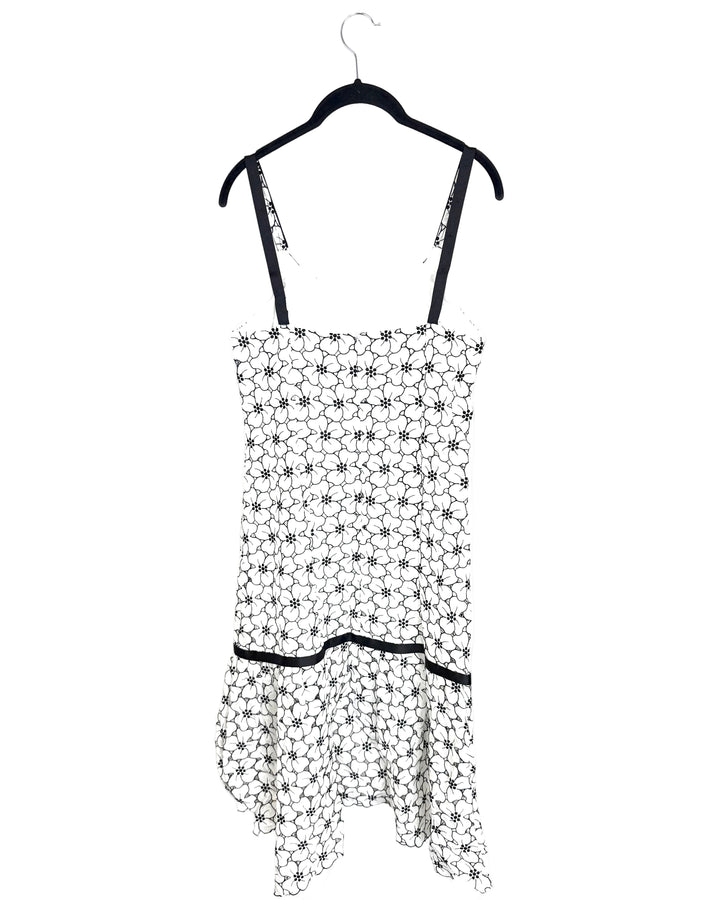 White Floral High-Low Shift Dress - Size 4/6