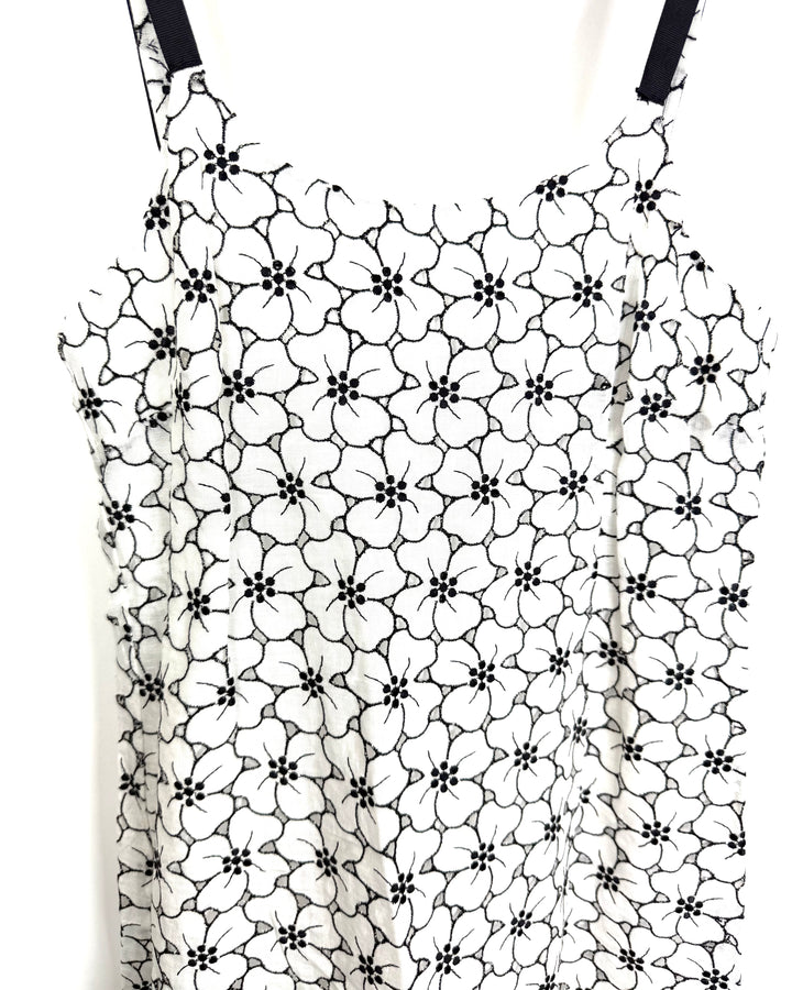White Floral High-Low Shift Dress - Size 4/6