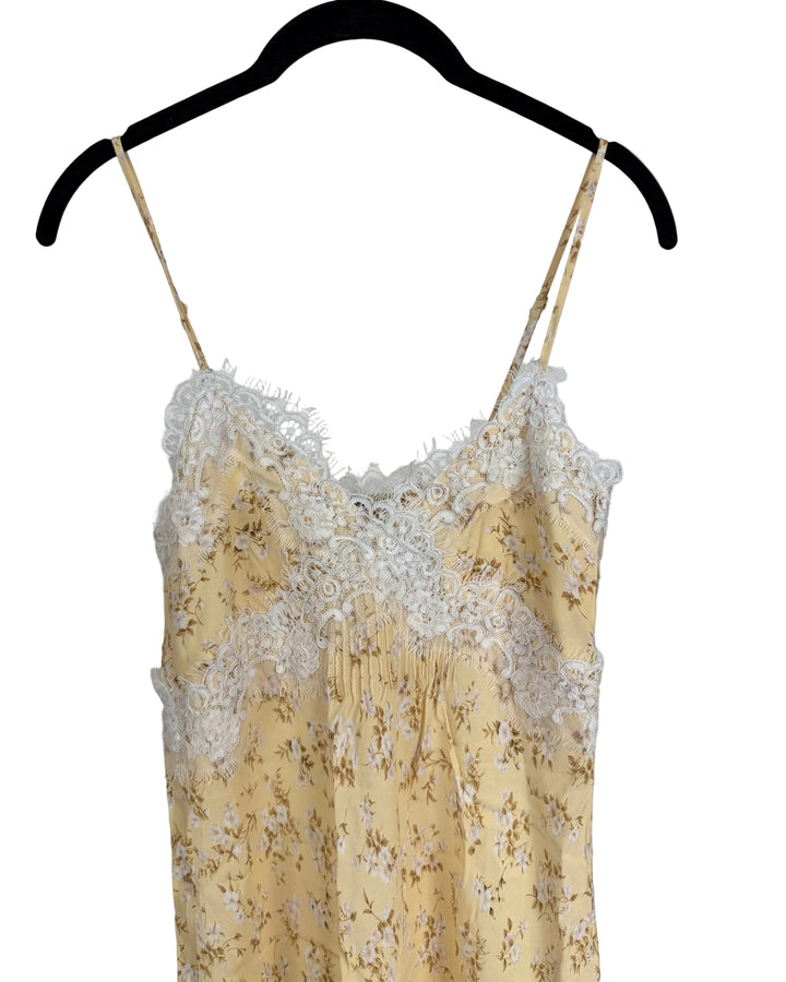 Butter Yellow Floral Lace Dress - Size 0/2