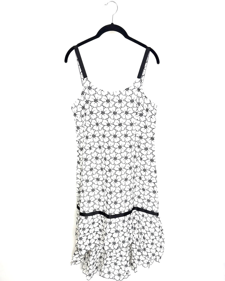 White Floral High-Low Shift Dress - Size 4/6