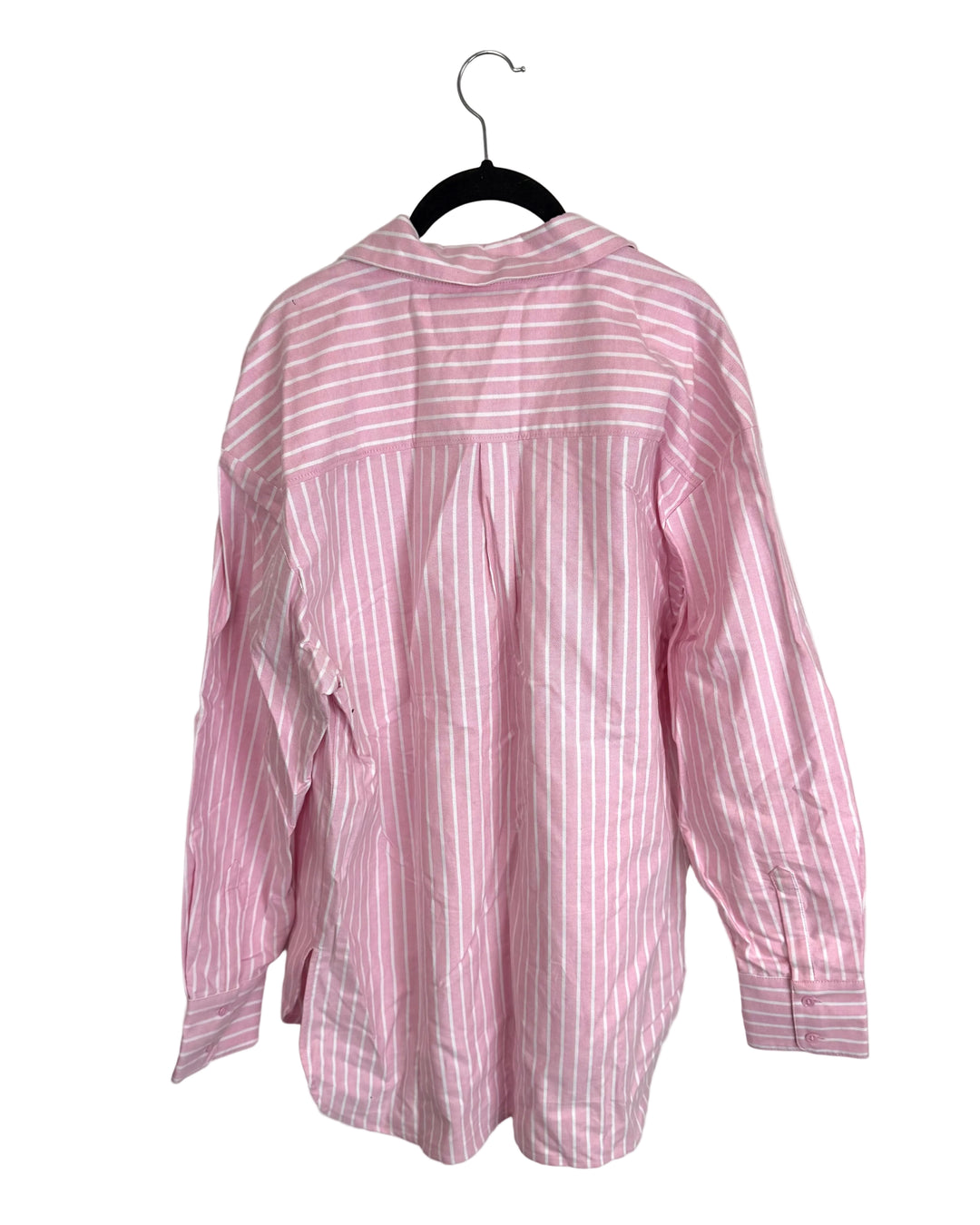 Baby Pink and White Striped Button Down Top - Size 4/6