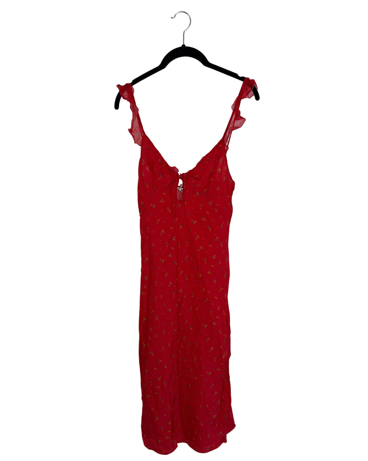 Red Flower Detailed Dress - Size 0/2