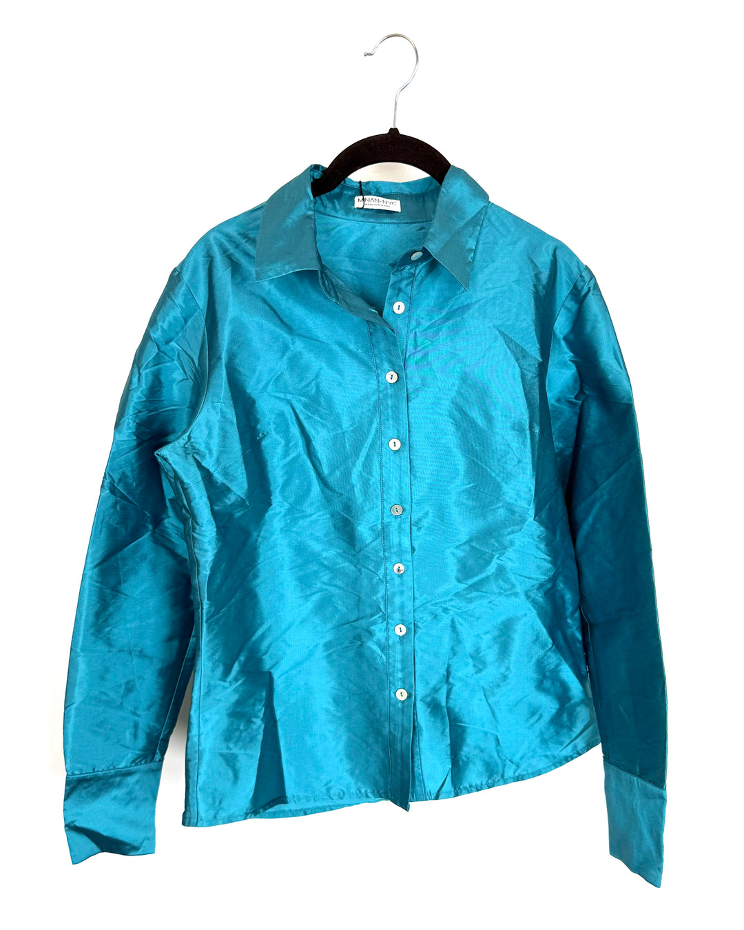 Aqua Blue Button Up Top- Size 4/6